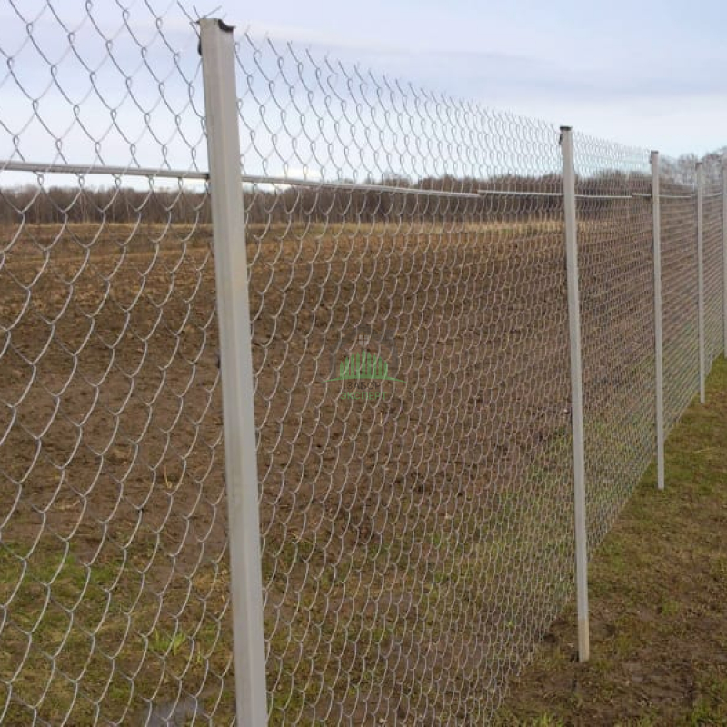 Забор из сетки рабица 100 метров в натяг в Куровском