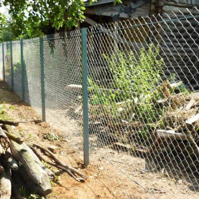 Забор из сетки рабица 150 метров в натяг в Куровском