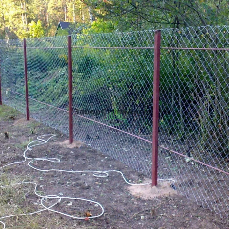 Забор из сетки рабица 30 метров в натяг в Куровском