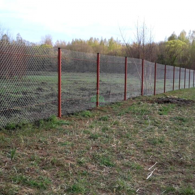 Забор из сетки рабица 300 метров в натяг в Куровском