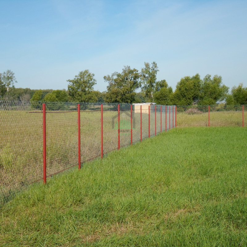 Забор из сетки рабица 15 соток в натяг в Куровском